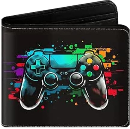 LUMIREX Portmonee Kinder mit RFID Schutz, Wasserdichtes Geldbörse aus Leder, Herren Geldbeutel mit Game Controller Muster Geldbeutel, Teenager Jungs Mädchen Geburtstag Alltag (Game-B)