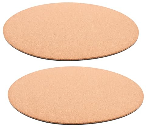 FONDOTIN 2 pièces sous-Pot Rond Liège Naturel Tapis Absorbant pour Plantes Protège Meubles Rayures et Fuites Jardinage et Pots Fleurs