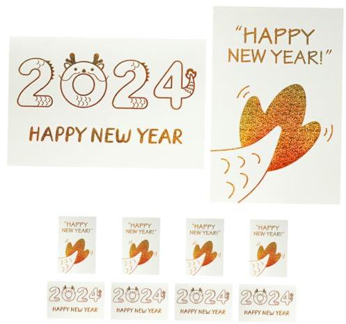 KICHOUSE Tarjetas De Papel Para Amigos Tarjetas De Primer Año Invitaciones Decoraciones Para Fiestas De Año Nuevo Lindas Con