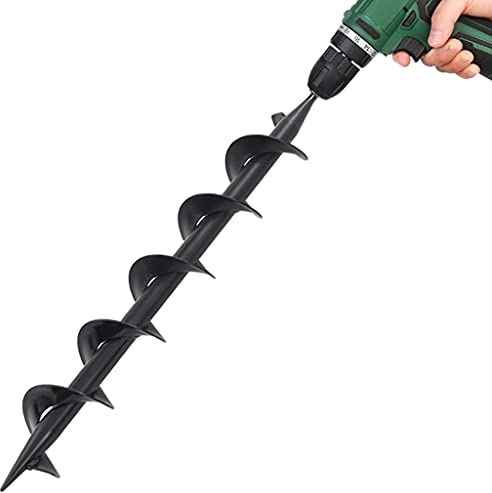 Mèche Jardin Tarière, Foret de Jardinage Tarière pour Perceuse Mèche de Forage Outil de Plantation Acier 75 x 600 mm
