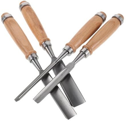 Alipis Set di Scalpelli per Intaglio Legno Semi-rotondi 6-24 Mm in Acciaio Impugnatura Ergonomica, Utensili per Lavorazione e Incisione Legno, Kit Professionale per Falegnami e Bricolage