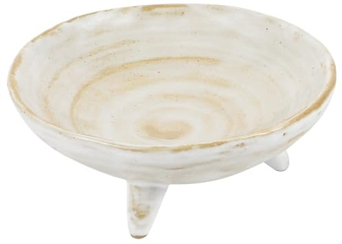 BESPORTBLE Assiette à Sauce en Grès Blanc 3 Pieds 10 Cm Plat à Trempette Japonaise pour Sushi et Apéritifs, Assiette de Service Multifonctionnelle Cuisine Maison et Restaurant