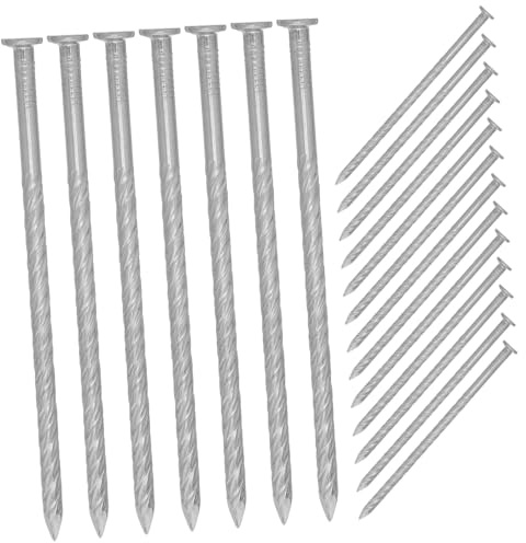 HAMPPLIES Piquets de Sol en Acier Inoxydable 304, 12,7 Cm Spirale, Lot de 20 Clous pour Gazon Artificiel, Piquets D’ancrage Résistants la Corrosion pour Aménagement Paysager et
