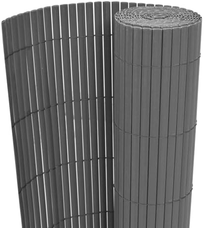 vidaXL Trädgårdsstängsel Grå 150 x 300 cm PVC, Trädgård och terrass, Modern utomhusstängsel, Hållbart väderbeständigt stängsel, Stilig barriär, PVC-port
