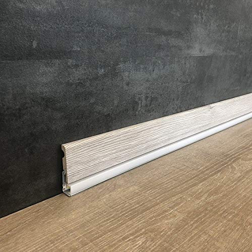 LED Sockelleiste Vernante (10 x 58 mm) -Weißeiche für indirekte Beleuchtung