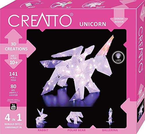 Thames & Kosmos - Sparkle Unicorn and Friends - Creatto - Versatile Building System - 3D Light Up Model for Kids, Ages 8+ - 03539