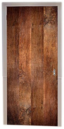 A.Monamour Adesivo Porta Autoadesiva Vecchio Grunge Tavole Di Legno Pavimento Legno Struttura Estratto Fondo Vinile PVC Adesivi per Porte Interne 3D Pellicola Adesiva Poster Sticker Murale Decorazione