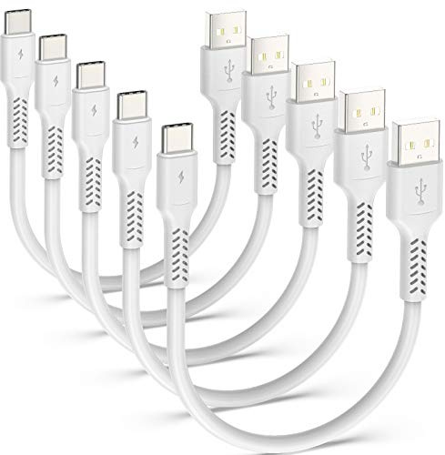 ADILIFT USB C Kabel Kurz 20cm [5Stück], Weiß | Kurzes Typ C Kabel 3A USB A auf USB C Kabel Schnelllade Datenkabel Für Samsung Galaxy S25 Ultra, S25+, S25, Huawei P80