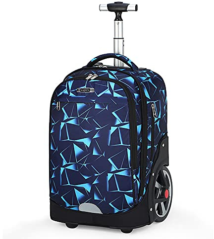ANSIEDIO Schulrucksack mit Rädern, Schulrucksack für Kinder, mit großem Fassungsvermögen, Kinderkoffer, Trolleybox