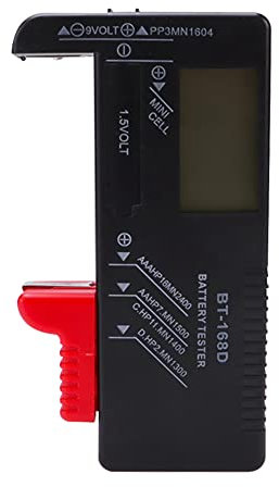 VooGenzek BT-168D Tester Batterie Digital universale Volt Checker, Tester per Volt Batteria, Tester per Batteria Tester Pile, per Batterie a Bottone AA, AAA, C, D, 9V, 1.5V
