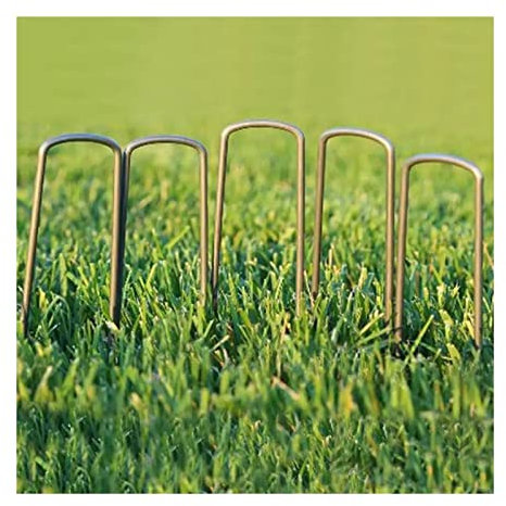 FHYTGBS Grapa de jardín en Forma de U de Metal - Paquete de 50 Piezas Grapas de Paisaje Clavijas fijas de película para uñas Clavijas fijas Herramientas de fijación de jardinería