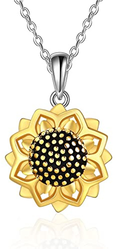 VONALA S925 Sterling Silber Sonnenblume Kette für Damen Mädchen