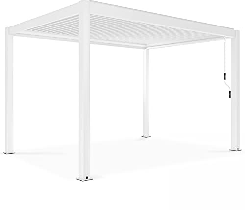 Selbsttragende weiße bioklimatische Pergola 3x4m