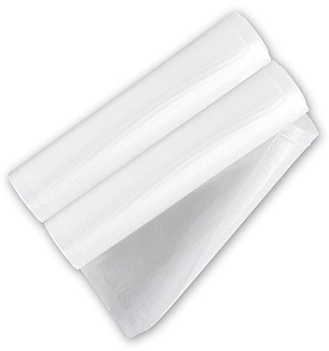eurofolin Vakuumrollen strukturiert für Lebensmittel 30 x 600 cm 2 Rollen | Für alle Vakuumierer, reißfest, kochfest, Sous-Vide-Garen, transparent, wiederverwendbar mikrowellengeeignet, Vakuumfolie