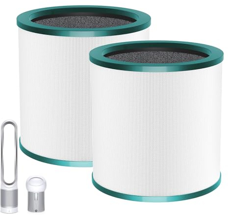 TP01 Ture HEPA 360° Glass Filter Replacement for Dyson Tower Air Purifier Pure Cool Link TP01 TP02 TP03 AM11 Models, Dyson Pure Cool Me BP01 Personal Purifying Fan, 2 Pack