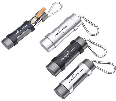 2x Taschen Aschenbecher Zigarette Ascher Metall Reise Dose Camping Outdoor Mini Karabiner Camping Alu Ashtray