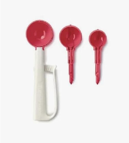 Tupperware Lebensmittelschaufel, 3 Größen: 1 Esslöffel, 2 Esslöffel, 3 Esslöffel, Rot, Kunststoff, 1 Stück
