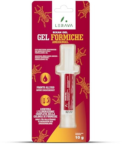 LERAVA Gel Formiche [Pronto all'uso] - 10g Siringa - Insetticida Formiche con Esca potente Attrattiva - Esca formiche per uso Interno/Esterno - Protezione Lunga Durata - anti formiche per casa