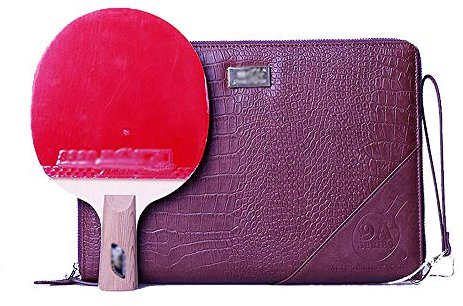 Attacking Tischtennisschläger, Carbon, 9-Sterne-Profi-Ping-Pong-Schläger, mit Premium-Ledertasche, für fortgeschrittene Profisportler/Einzelschläger/kurzer Griff