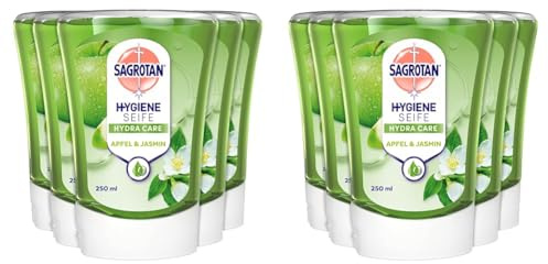 Sagrotan No-Touch Nachfüller Apfel und Jasmin – Für den automatischen Seifenspender – 5 x 250 ml Handseife (Packung mit 2)