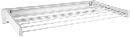 OMGGYER Wäscheständer Ausziehbar Wandtrockner Aluminium Balkon Wäschetrockner Wand Klappbar Wandwäschetrockner Platzsparender Wäscheständer für drinnen & draußen, 84 * 43.5 * 6cm (Weiß)