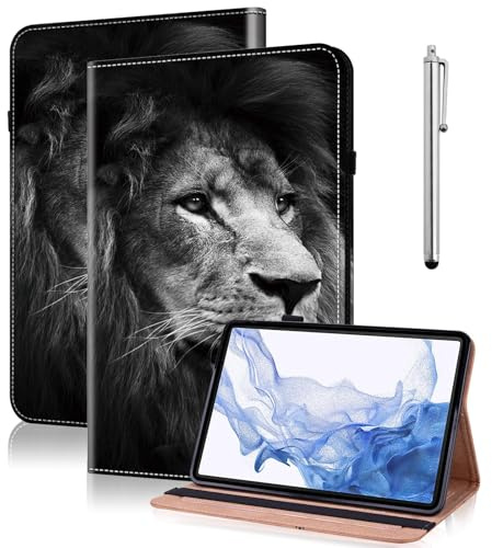 GLANDOTU Hülle für Samsaung Galaxy Tab A6 10.1 2016 Schutzhülle Flip PU Leder mit Stifthalter und Stand Wallet Cover Case für Galaxy Tab A6 10.1''(T580/T585) Hülle - Großer Löwe