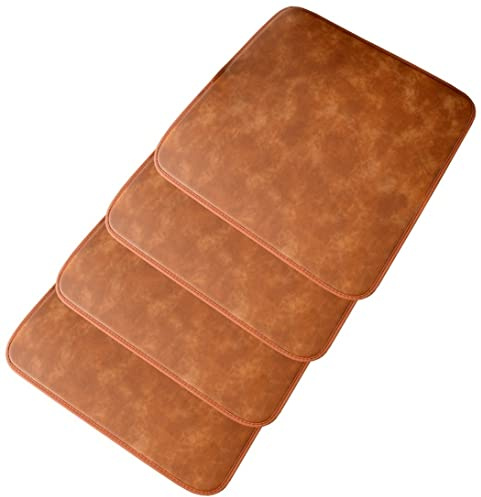 QYANPEN [Set mit 1/2/4] Quadratische rutschfeste Stuhlpolster, wasserdichtes Sitzkissen/Stuhlkissen aus Leder für Esszimmer, Küche, Büro, Computer (Farbe: Stil F, Größe: 40 x 40 cm (4er-Set))