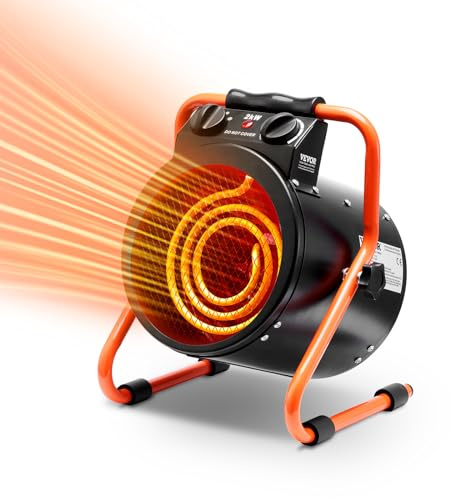 VEVOR Gewächshausheizung 2000 W schnelles Aufheizen mit Überhitzungsschutz 2-Geschwindigkeitseinstellung Wachstumszeltheizung elektrischer Heizlüfter für Gewächshaus Blumenraum Arbeitsplatz IP24