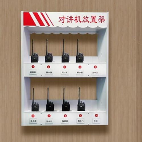 FUDUO-SHUNYI Custodia Universale per Radio walkie-Talkie,Organizzatore per Microfono Radio Montato a Parete,Armadio portautensili Multi-griglia per Supporto Radio Portatile