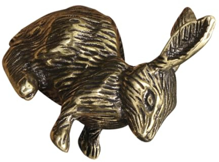 PRETYZOOM Figura de Conejo Vintage de Latón Acabado Antiguo para Decoración de Escritorio y Mesa, Adorno Artístico y Duradero Adecuado para Pascua y Celebraciones