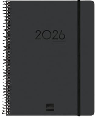 Finocam - Terminkalender Ikon 16 Monate 2025 2026 Vertikale Wochenansicht September 2025 - Dezember 2026 (16 Monate) Schwarz International
