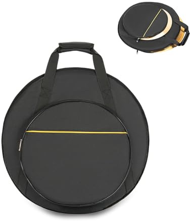 OUUTMEE 22 Beckentasche 600D Wasserdichtes Oxford-Gewebe Cymbalbag Schwarz | für 5 Raobao,15 Außentasche, mit Komfortabler Tragegriff,mit Gepolsterter Trennwand Platz