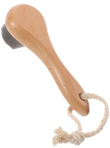 EXQUIMEUBLE Gesichtsreinigungsbürste Mit Naturborsten Holzgriff Sanfte Peelingbürste Für Männer Und Frauen Trockenbürste Zur Hautreinigung Und Massage