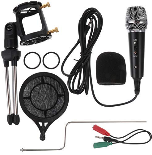 TOYANDONA 1 Ensemble Kit de Microphone à Condensateur avec Support Tripod pour Enregistrement et Streaming Noir Ensemble Complet avec Amplificateur et Protection Vent