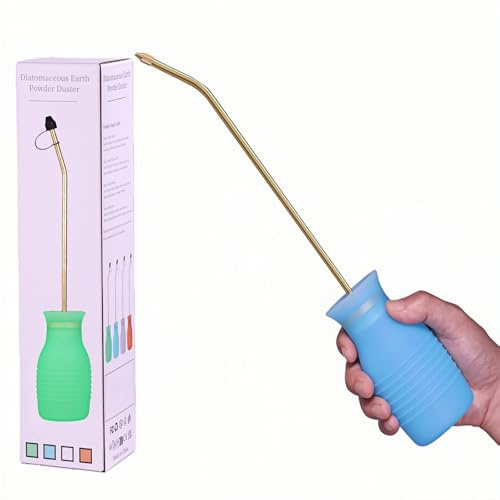 DustFlux Dépoussiérant de terre de diatomée, 230 ml, grand kit de plumeau avec long tube en cuivre et entonnoir pliable, pulvérisateur en silicone pour intérieur et extérieur, applicateur d'ampoule