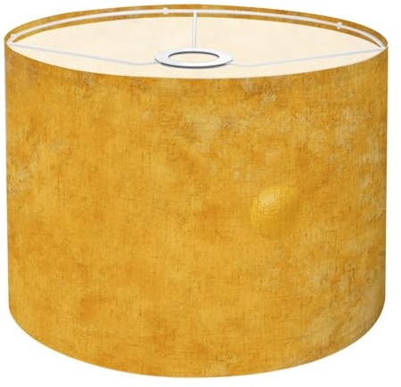 Lamp Shade Stucco Yellow Gold Autumn Light Old Texture Faded Stone Plaster Wall Drum Lampshades for Floor Lamps Hanging Lamp Table Lamps 11x11x8.9 Replacement Linen Lamp Shade Easy Assembly