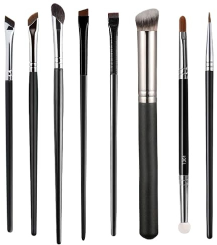 8 Pinceaux De Maquillage Professionnels, Ensemble D'Outils Anti-Cernes Pour Eye-Liner, Poils En Fibres Synthétiques, Outils De Soins De Beauté.