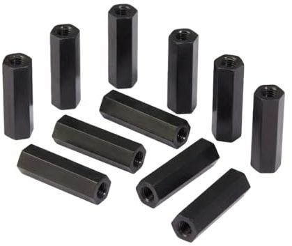NACX M4 x 20mm Nylon Hex Coupling Nuts – Lightweight Long Nuts Connector for Threaded Rods, Non-Conductive & Corrosion-Resistant Fasteners, 100PCS