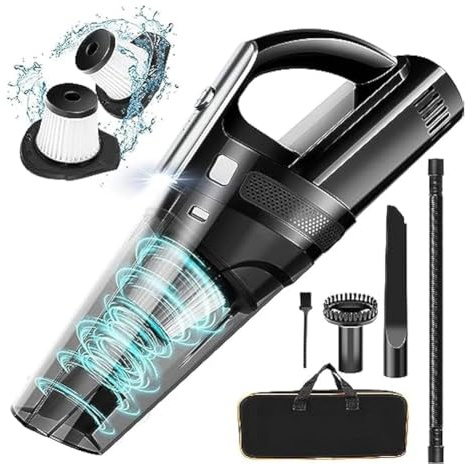 Flaroey Aspirateur à Main Portable Rechargeable pour Voiture sans 8 000 PA, Aspiration Puissante pour Voiture, Maison et Bureau