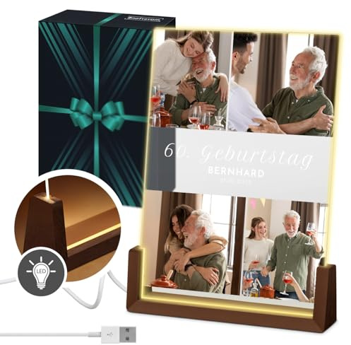 Maverton LED Acrylglas mit Foto - Glasbild mit LED-Beleuchtung - Deko Nachtlicht - personalisierte Geschenke für Frauen Männer Kinder zum Geburtstag - Hochzeitsgeschenke für Brautpaar - Größe: L/XL