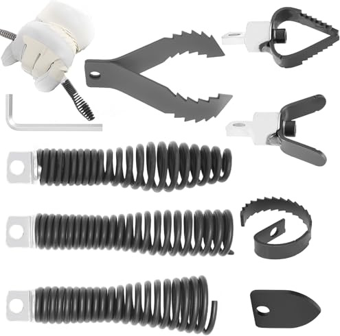 Juego de 8 brocas de drenaje y taladro de serpiente, utilizado en serpiente de drenaje eléctrico de 50 pies a 100 pies, adecuado para cables de 5/16 pulgadas a 3/4 pulgadas