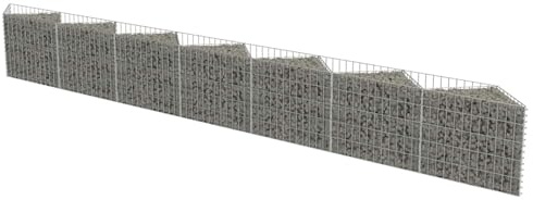Gecheer Gabbione in acciaio zincato, struttura resistente per muri di sostegno e giardini, 450x30x50 cm, per aiuole rialzate e progetti fai da te, giardino residenziale e aree commerciali