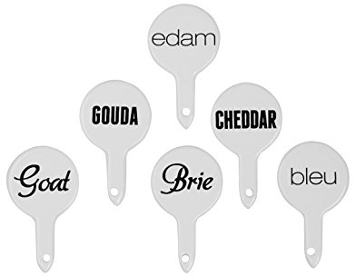 Premier Housewares Pun and Games Cheese Markers, White, Set of 6