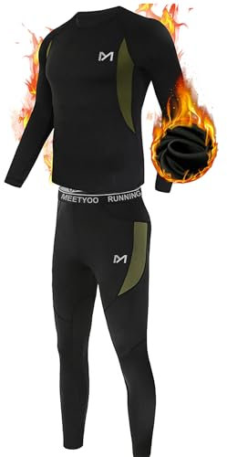 MEETYOO Thermal Underwear Set Män, Långa Funktionella Underkläder Andningsbara Underkläder Sport Kompressionsdräkt för Träning Skidåkning Löpning Vandring