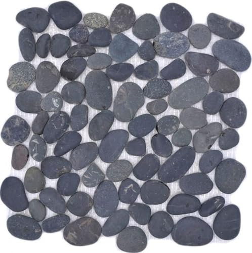 ciottoli di fiume ciottoli di pietra pietra naturale grigio antracite ad arco MOS30-0208_f - 1 fogli