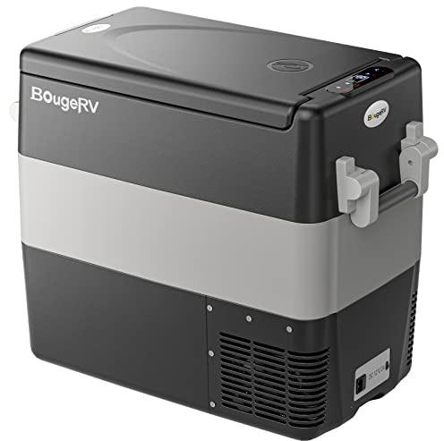 BougeRV 12V Refrigerator 53 Quart, Electric Car Cooler with MAX/ECO Mode