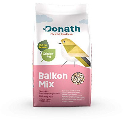 Donath Balkongmix – skalfri blandning för en ren balkong – värdefullt året runt vildfågelmat – från vår fabrik i södra Tyskland – 9 kg