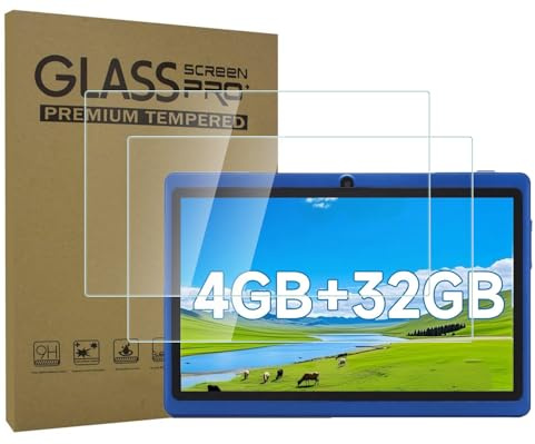 AKNICI 2 Stück 7 Zoll Tablet Schutzfolie für Haehne Q88/JEJA/LAMZIEN/Dragon Touch Y88X Pro/G-Anica/Yuntab Q88/JINYJIA/ZONKO, Gehärtetem Glas Displayschutzfolie