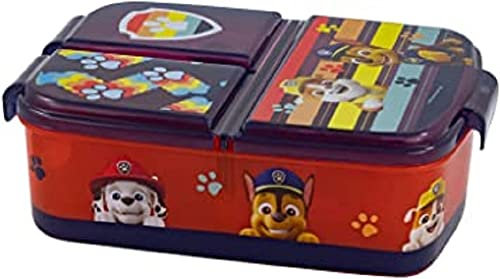 Paw Patrol Boîte à Lunch pour Enfants avec 3 Compartiments - Boîte à Repas en Plastique avec Fermeture à Clip - pour Maternelle, école et Loisirs