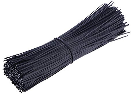 Cabilock 500Pcs di Plastica Rivestito Filo di Ferro di Torsione Cavo Wrap Organizer Fascette Cinghie Fascette Cavo di Gestione Del Supporto (Nero 15 Centimetri)